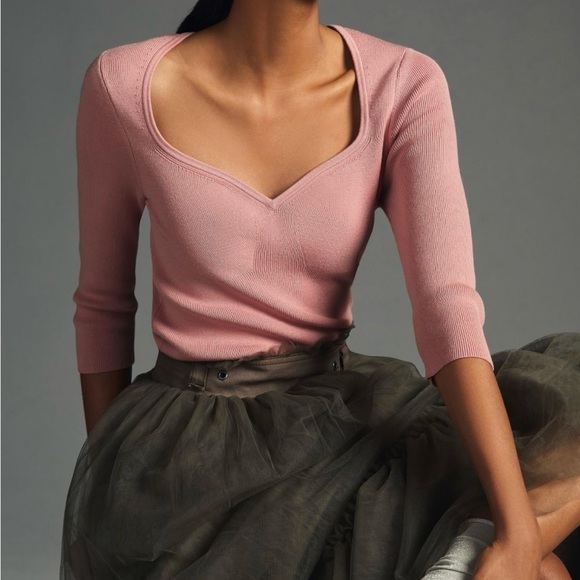 Anthropologie Maeve Sweetheart Sweater Size S - Picture 2 of 9